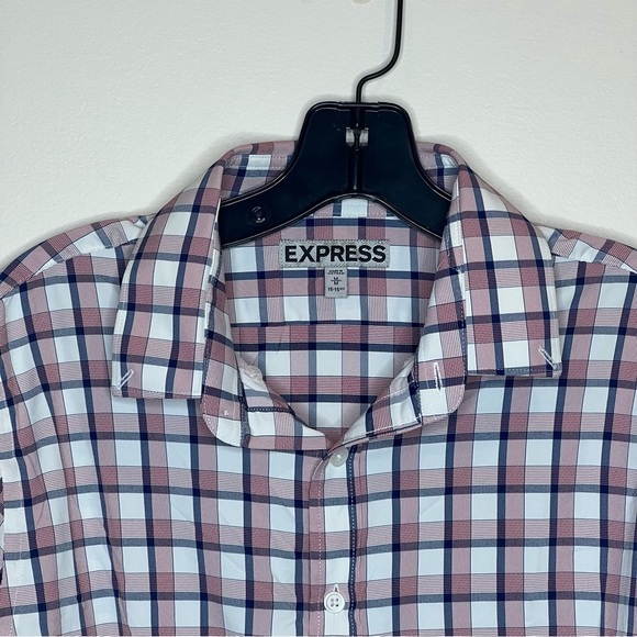 Express men’s M 15x15.5 button up multi color long sleeve - Picture 2 of 5